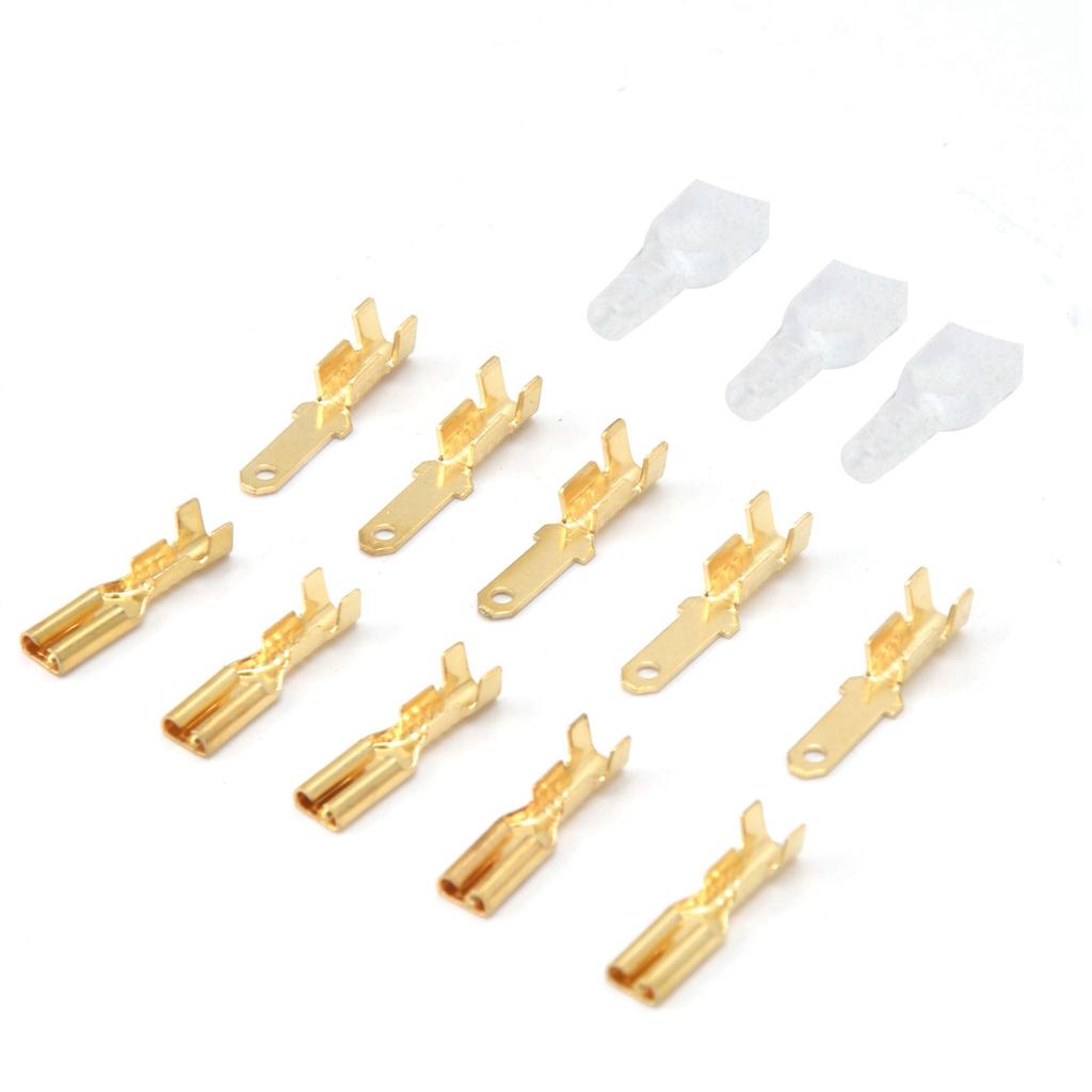 Spade Connectors Brass Wire Terminal Block Transparent Crimp Sleeve Electrical Supplies 2.8mm