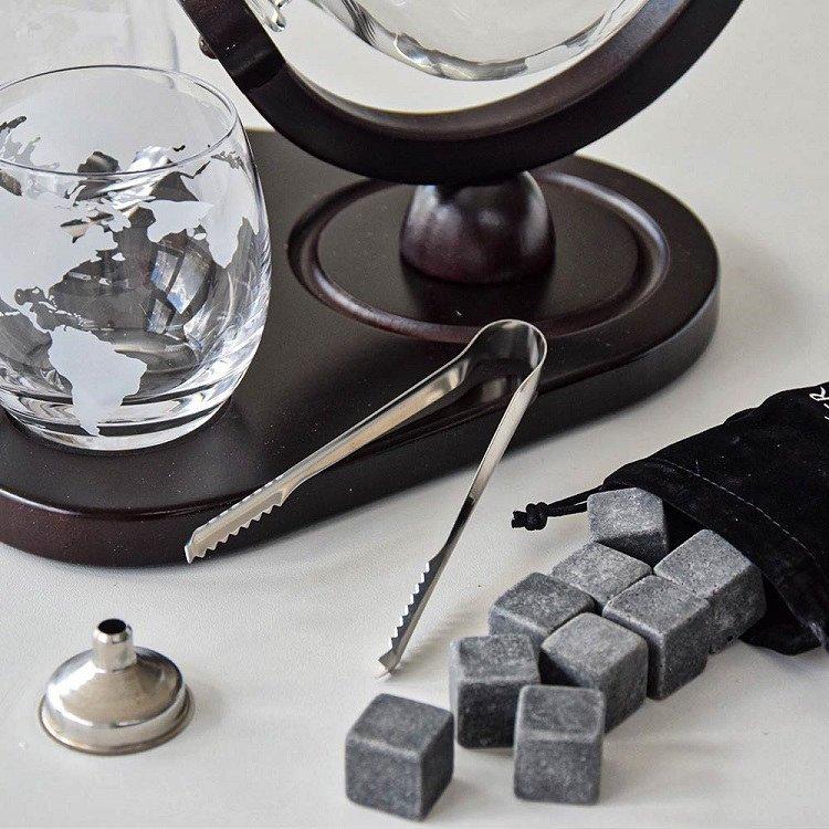Zestaw do whisky karafka globus deluxe zestaw szklanki elegancki prezent na urodziny