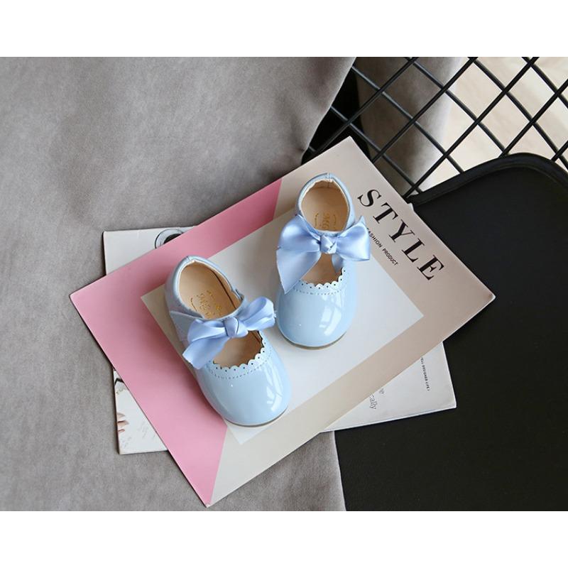 Children's Candy Color Small Shoes Soft Soles Spring New Korean Version Big Bow Little Child Princess Shoes Shoes