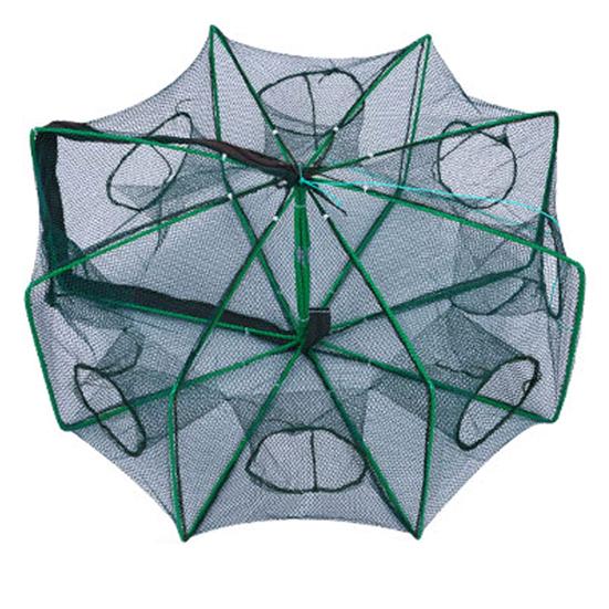 Foldable Fishing Bait Trap 6/8/10/12/16 Holes Heavy Duty Fine Mesh Portable Collapsible Shrimp Minnow Crawfish Catcher Trap Cast Trap Net Dip Cage