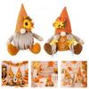 1Pair Autumn Harvest Festival Gnomes Dolls Handmade Fabric Dwarf Figurines for Home Decoration Tabletop Ornament