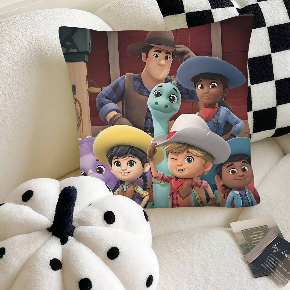 Dino Ranch Pillow Case Fashion Square Pillowcase Bedroom Sofa Room Ins Decoration Leisure