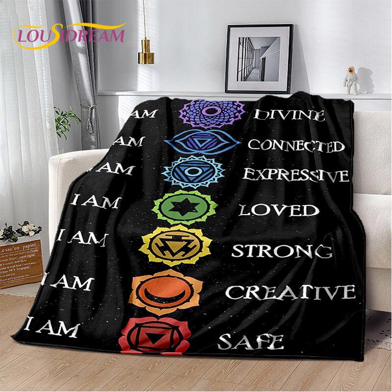 Мягкое плюшевое одеяло Rainbow 7 Chakra Mandala Bohemia, фланелевое одеяло, покрывало для гостиной, спальни, кровати, дивана, чехла для пикника