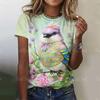 Summer T-shirt short sleeved round neck top 3D digital printed color animal printed loose top 2881 KTB