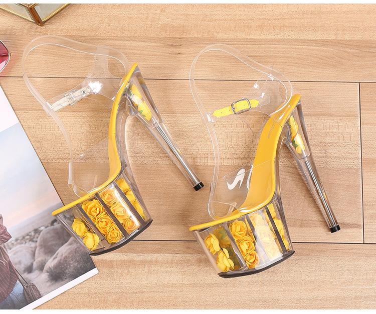 Женские прозрачные туфли с кристаллами, летние свадебные туфли на очень высоком каблуке-шпильке и платформе, серия 181, каблук 17 см, платформа 7 см, LFD