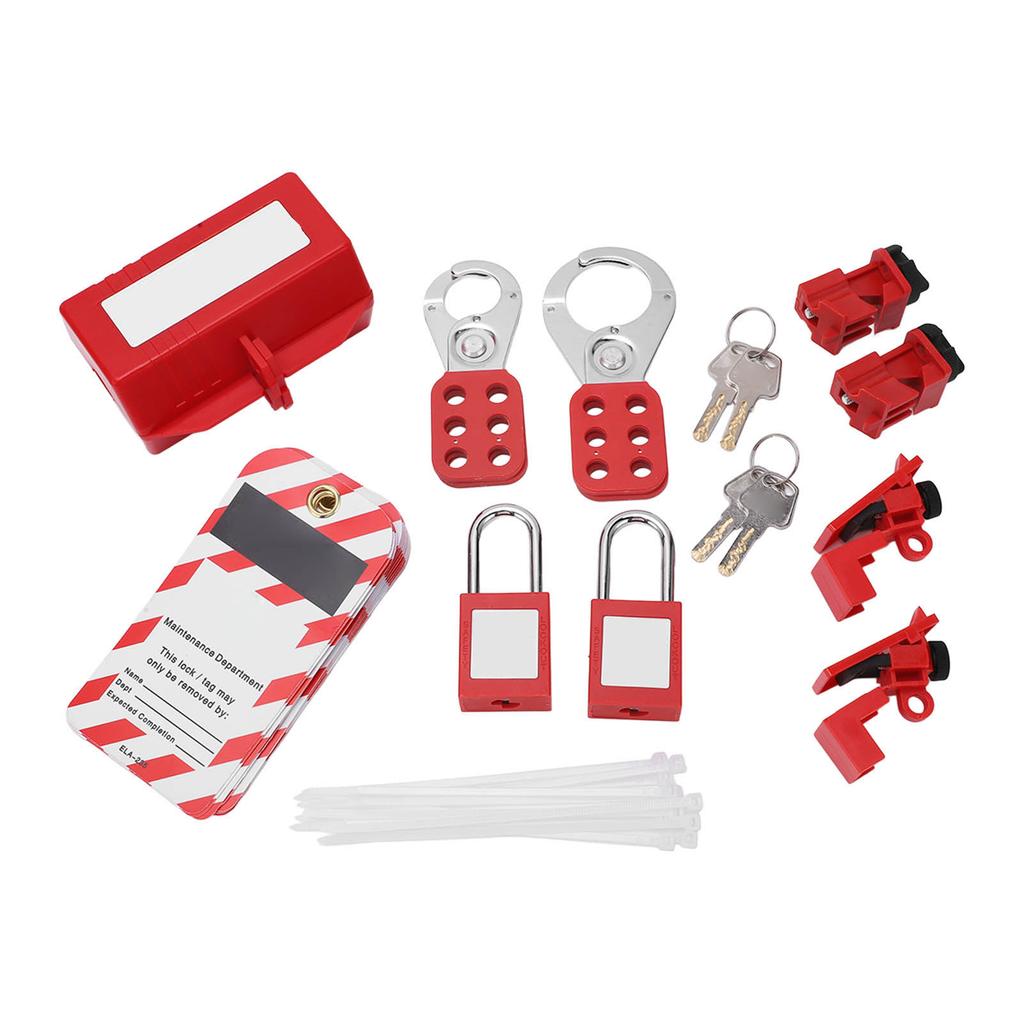 Lockout Tagout Locks Kit with Safety Padlocks Hasps Circuit Breaker Lockouts Loto Tags Carry Bag