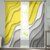 Желтый серый градиент геометрический абстрактный оконные шторы прозрачный шифон тюль занавеска для дома гостиная фон украшение
