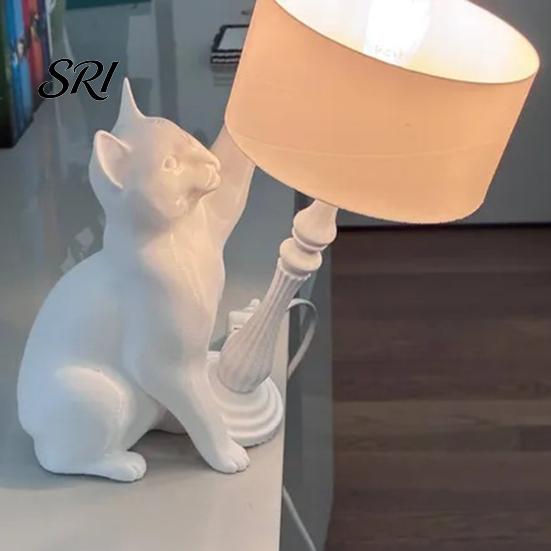 LED Cat Night Light Naughty Table Lamp 3D Printed Tipping Ornament Creative Bedside for Living Room Bedroom Home Decor Animal