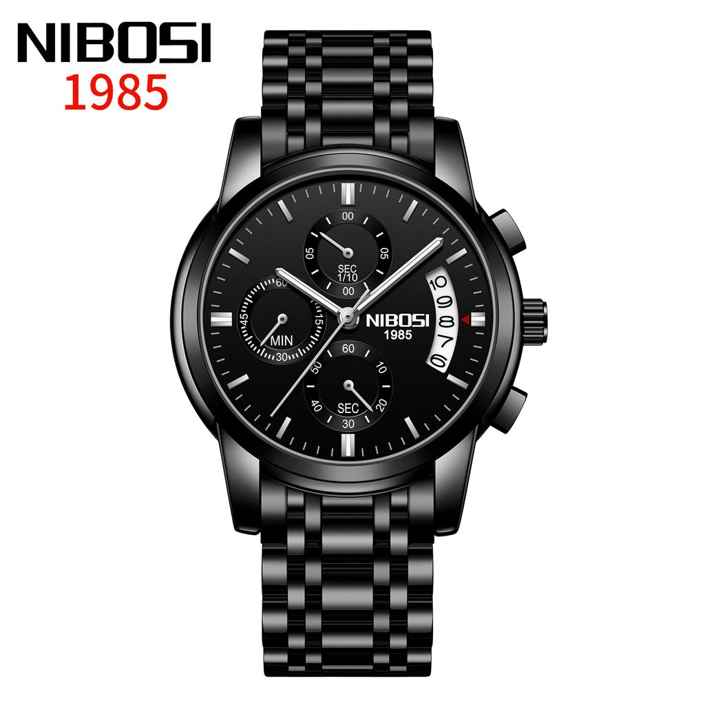 Часы NIBOSI Деловые мужские часы Многофункциональные шестиконтактные кварцевые часы