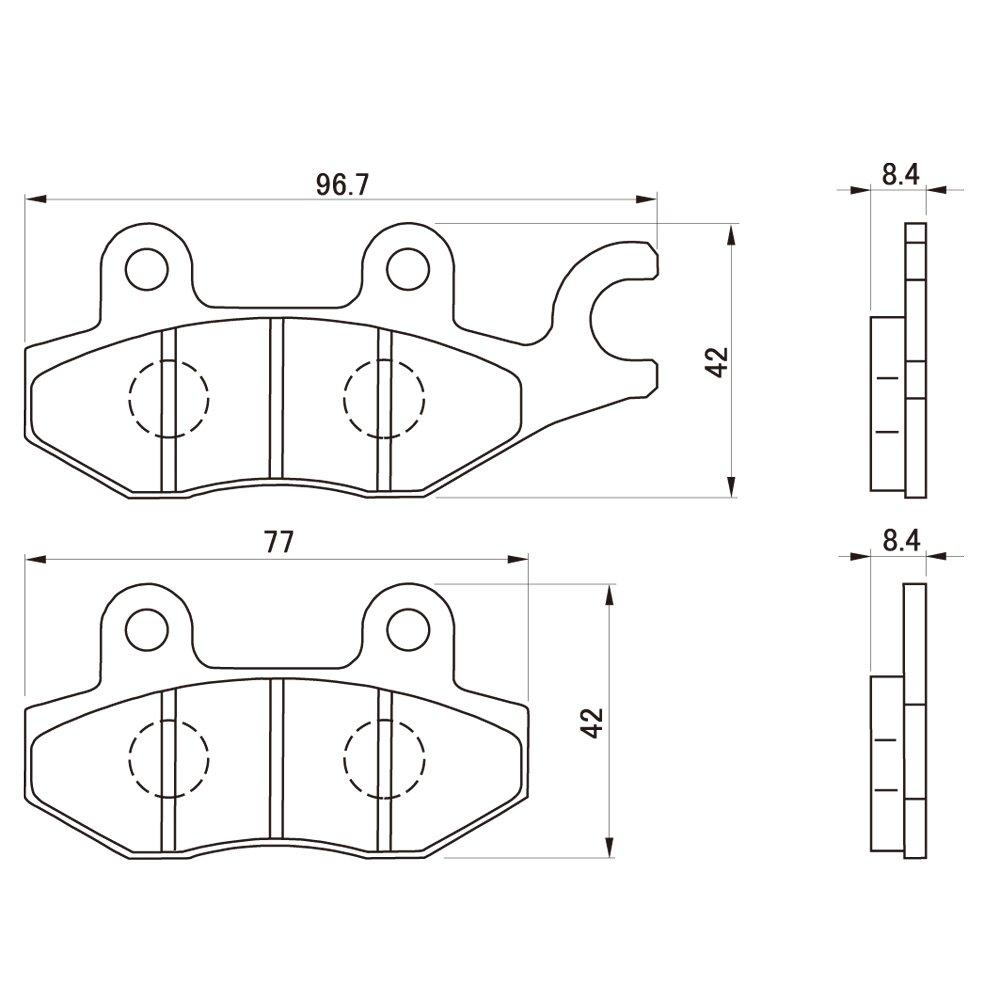 Тормозные колодки для мотоцикла Daytona, красные колодки (Полуметаллические колодки), НСР50 (93-99), Z400 (19-22), Ниндзя250 (13-22), Z250 (15-22), и т.д. 79814 Нет: 30
