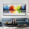 Abstract Colorful Tree Oil Painting Printed On Canvas Wall Art Landscape Posters Pictures for Living Room Home Decor No Frame