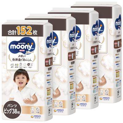 Оптовая закупка органических трусиков Moonyman Natural Pants большого размера 152 шт. x Подгузник [Содержит хлопок] (12~22 кг) (38 4) [Элемент дела]
