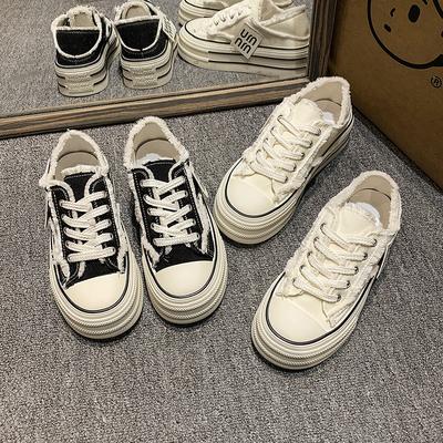 Баотоу кеды женские летние для улицы студенческие универсальные парусиновые туфли без каблука ленивые кеды платформа инс нищий