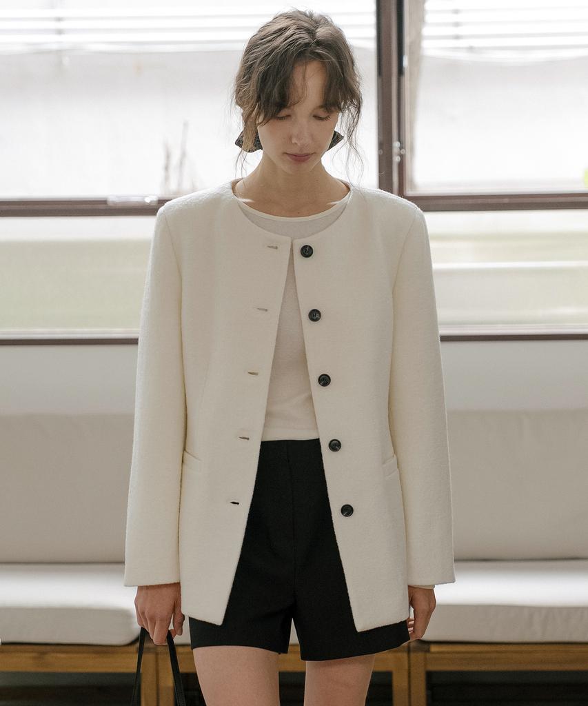 TILL I DIE Wool Blended Tweed Jacket [Tifa06Jk07]_Black