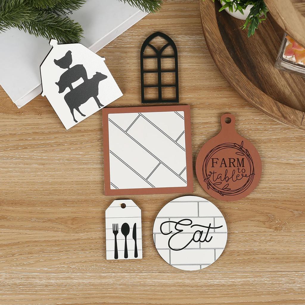 Home Layered Tray Decoration Set Retro Farm Desktop Layered Tray Ornaments Suitable For Home Desktop Shelf Decoration