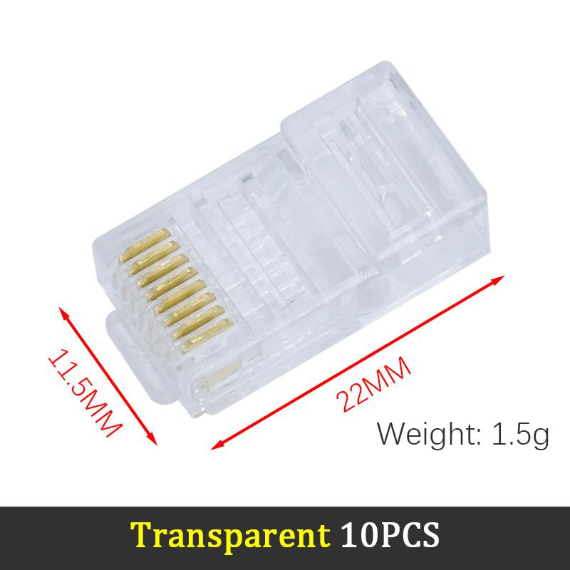 LIZAO 10 шт. Модульный штекер RJ45 для Ethernet-кабеля сетевой коннектор Cat6 цвет Cat5e позолоченный кабель