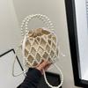 Women Pearl Bag Small Mini Tote Bucket Bag Woven Crossbody Dinner Bags Coin Purse Wallet Handbag Ladies Shoulder Bags