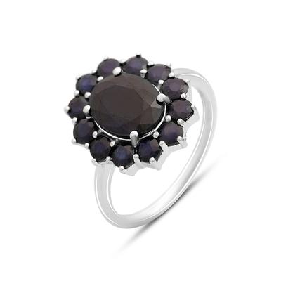 Серебряное кольцо с натуральным сапфиром 5.26ct, вес изделия 3,96 гр (2068716)