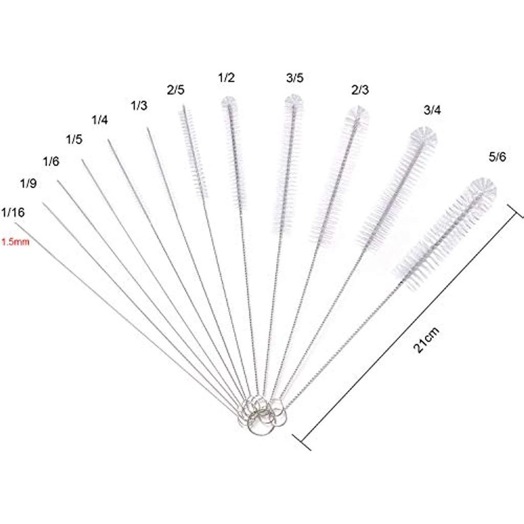 Щетка для бутылок, набор чистящих щеток из 12 шт., универсальная щетка для труб, клавиатура, пробирка, горлышко чайника, раковина, бутылки, кофемашина (белый)