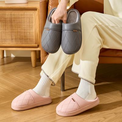 Зимние женские домашние тапочки плюшевые теплые с толстой подошвой шлепанцы дышащие мягкие нескользящие тапочки для дома и улицы мужские повседневные тапочки