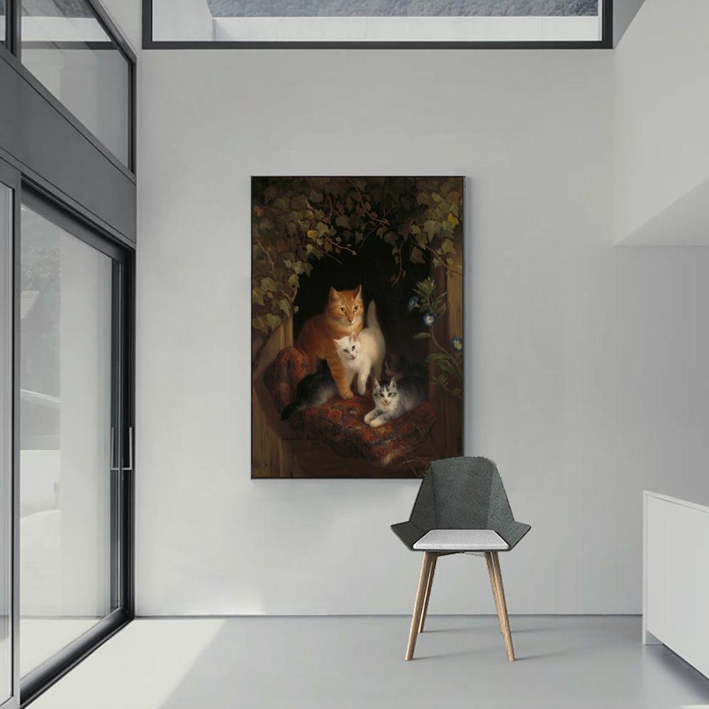 Абстрактное животное собака кошка искусство постер маленькая девочка собирает цветы картина маслом гостиная офис коридор украшение дома фреска без рамки