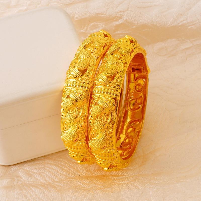 Браслет с открытым дизайном K-Gold Plated из Ближнего Востока, Женские украшения в стиле легкой роскоши, Позолоченный браслет