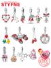 Charm Bead Charms Christmas Collection Christmas Hat Socks Bell Snowman copper Bead Charms Pendant Women Authentic Bracelets Do It Yourself Christmas