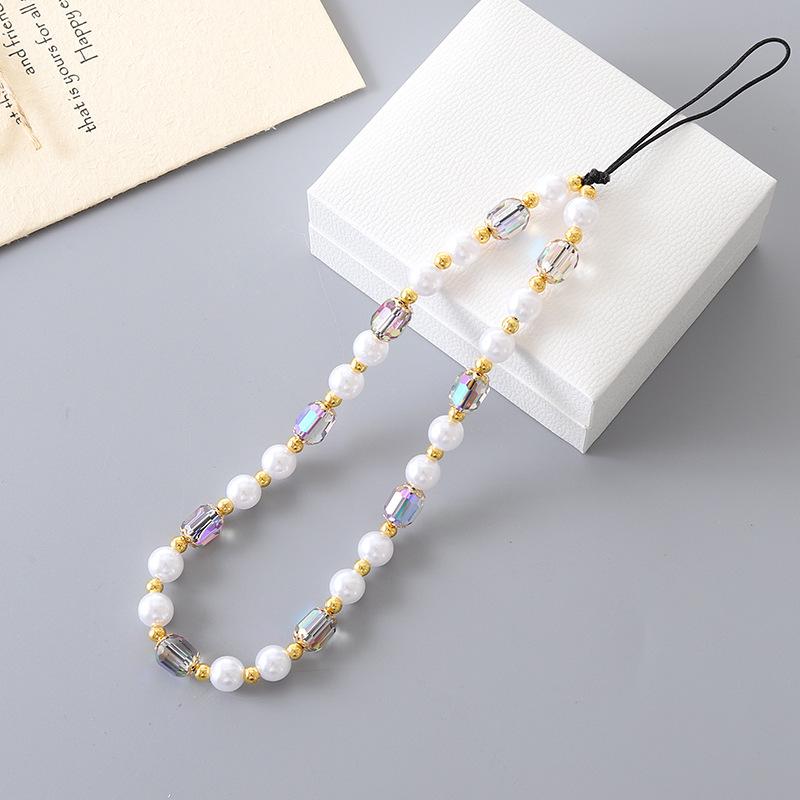 Korean Love Heart Beaded Phone Chain & Keychain Set for Women