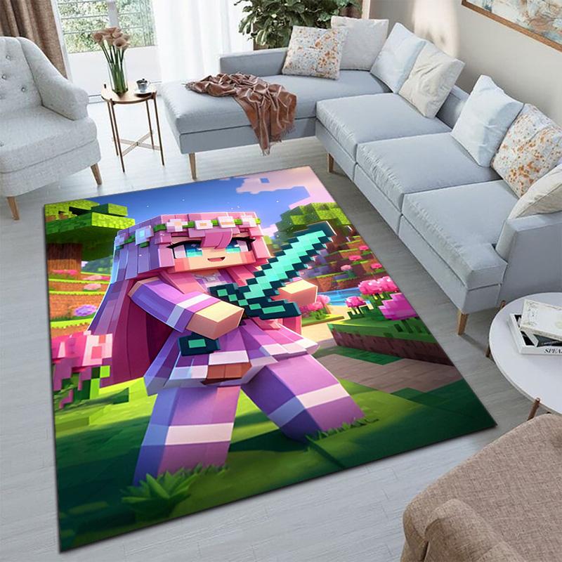 Classic sandbox Xbox game Minecraft carpet carpet home living room decoration table and chairs anti slip door mat outdoor picnic mat carpet A13