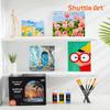 Shuttle Art Acrylic Paint Set of 42 Colors with 12 Brushes Paint Set Large Capacity 60ml Quick Dry Water Resistant Durable Stretchable Bright Metallic