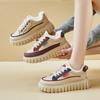 Winter Warm Chunky Platform Sneakers for Women Faux Fur Lining Walking Shoes Women's Casual Comfortable Fleece Lined Non-Slip Lace-Up Tennis Sneakers