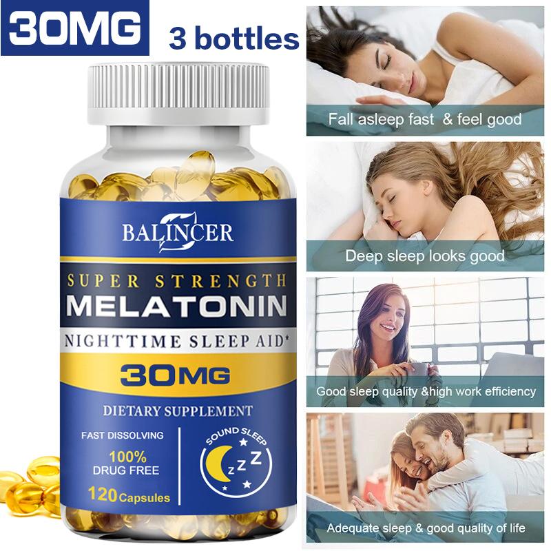Balincer Melatonin 30mg Supplement, Fast Dissolving, 120 Capsules