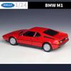 WELLY 1:24 BMW M1 Alloy Classic Sports Car Model Diecast Metal Racing Car Vehicle Model High Simulation Collection Kids Toy Gift