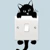 1PC of Black Cat Wall Stickers, Funny and Cute Cat Switch Wall Stickers, Art Stickers for Home Decoration, Halloween Decora