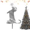 Metal Funny Dachshund Xmas Tree Topper 11.8 Inch Home Holiday Party Decorations Dachshund Topper Christmas Tree Ornaments