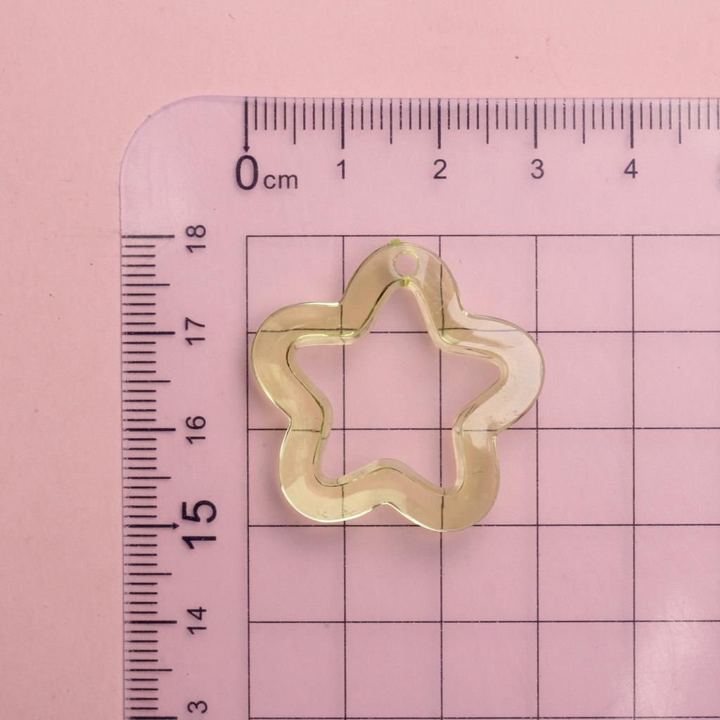 Creative Charms 10Pcs Handmade 30mm Star Loose Beads for Bracelet Earring Making Transparent Material Fashion Acrylic Pentagonal Pendant Beads