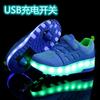 Детские двухколесные кроссовки-ролики с USB-зарядкой, светящиеся роликовые кроссовки для мальчиков и девочек