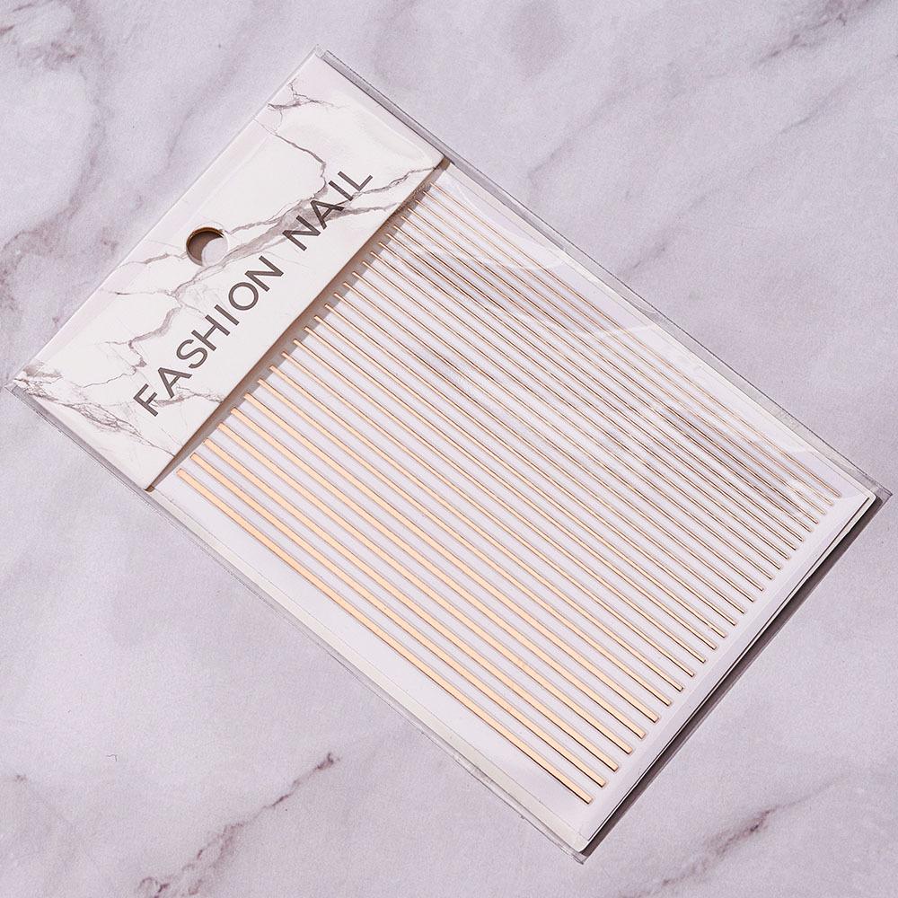 1 шт., серебряные, золотые линии, полосы, 3D наклейки для ногтей, геометрические волнистые звезды, сердце, самоклеющиеся слайдеры, бумага, переводные наклейки для дизайна ногтей