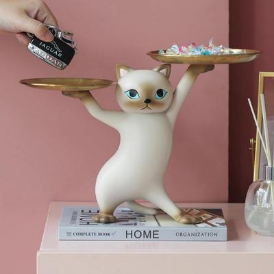 Креативный поднос для песочной скульптуры кота: Мультяшный органайзер для ключей и украшение для гостиной или прихожей, идеальный подарок на новоселье