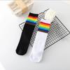 6Pairs Y2K Rainbow Stripes Socks Multicolor Cotton Socks Soft Rainbow Tube Sock Streetwear