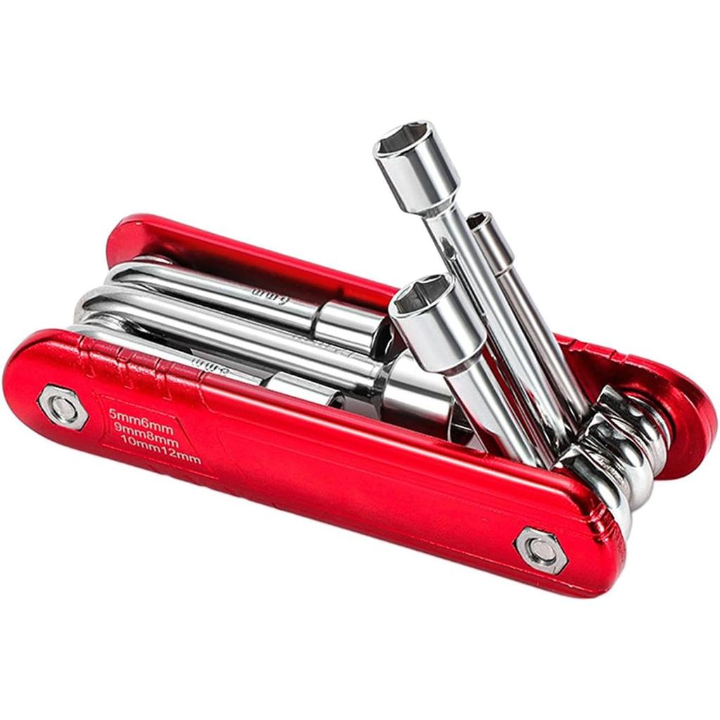 Multifunctional Metric / Imperial 6 in 1 Folding Nut Driver Set SAE, Portable Household Mini Folding Hexagon Socket Wrench