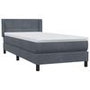 Box Spring Bed with Mattress Dark Gray 80x210 cm Velvet