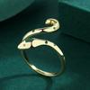 Креативное двойное кольцо со змеиной головой, пара, открытое регулируемое кольцо для женщин, стерлинговое серебро, ювелирные изделия на годовщину, подарок на годовщину, вечерние украшения