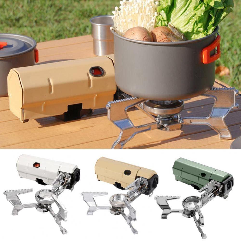 Lightweight Folding Camp Stove Khaki Camping Stove Butane Outdoor Camping Stoves Travel