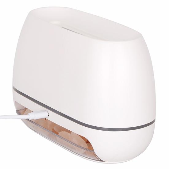 Настольный увлажнитель воздуха, диффузор эфирного масла с цветным светом RGB, реалистичный эффект пламени, диффузор аромата 3-в-1, лампа из соляного камня