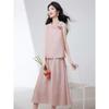 Elegant French Drape Neck Sleeveless Set