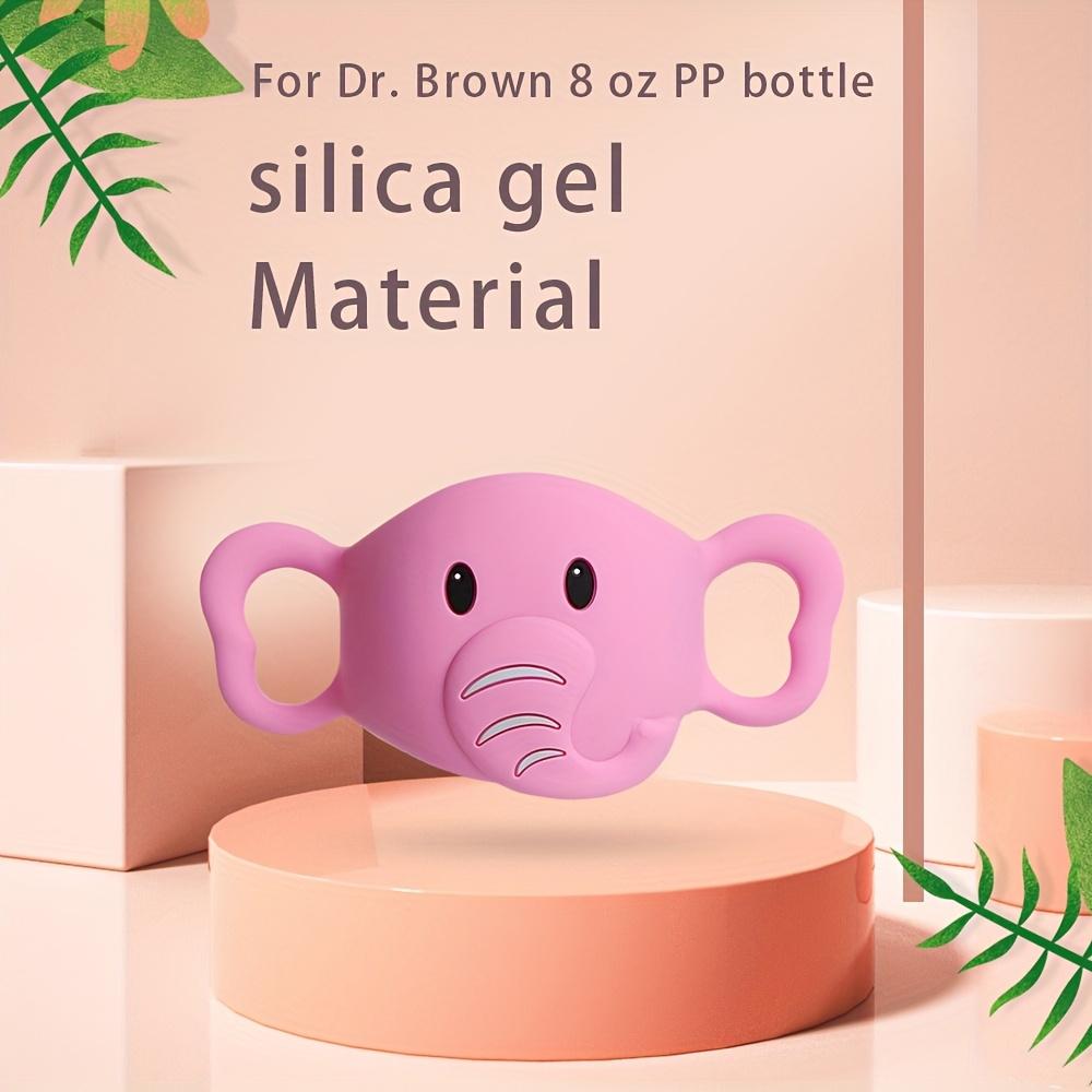 [Cute Elephant Bottle Cover] Cute Little Elephant Design Silicone Anti-Drop Cover|Durable & Stable Feeding Bottle Holder for Breast Pump or Sippy Cups