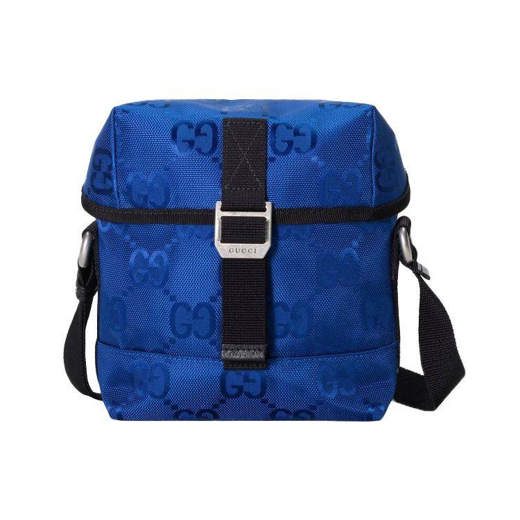 Gucci Мини Сумка-кроссбоди из нейлона с жаккардовым узором GG Синий Черный Серебристая Фурнитура Сумка на плечо для Мужчин Женщин Ежедневная Поездка Путешествия Покупки 643858-H9HKN-4267