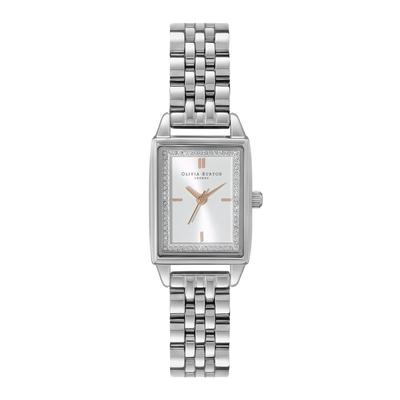 Авторизованный дилер Olivia Burton Watch ob24000012 Townhouse 21 мм Прямоугольный Белый Серебряный Браслет [OLIVIA BURTON] Женские и