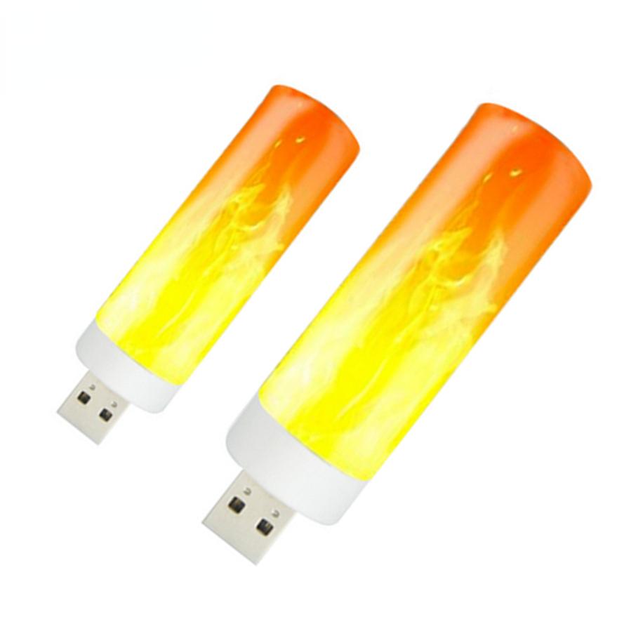 1 Pcs USB Ambient Light LED Flame Flashing Candle Light Book Light for Power Bank Camping Lighting HMM